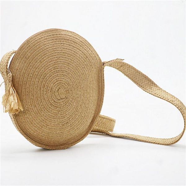 

bali round straw bag 2020 bohemian women beach summer vintage handmade shoulder bag woven circle handbag tassel crossbody