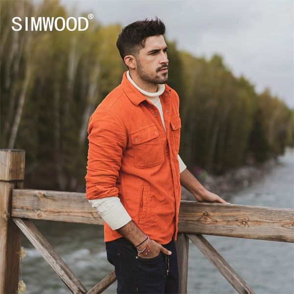 SIMWOOD Frühjahr neue Cordjacke Männer Trucker Jacke Mode 100% Baumwolle Mäntel plus Größe Oberbekleidung Markenkleidung SI980670 201123