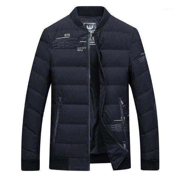 

down jacket men's short business casual youth baseball collar fashion jacket1, Black