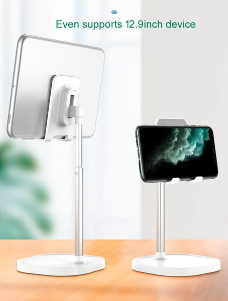 

deskmobile phone holder stand rectractable cradle dock phone 12.9 tablet holder alloy 5-45 degree angle adjustable deskstand bracket