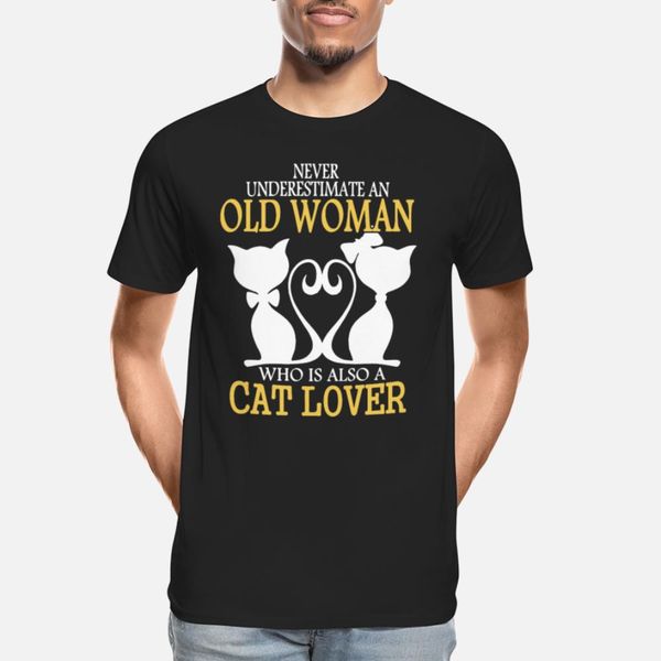 

cat lover old woman t shirt funky black design tracksuit hoodie sweatshirt