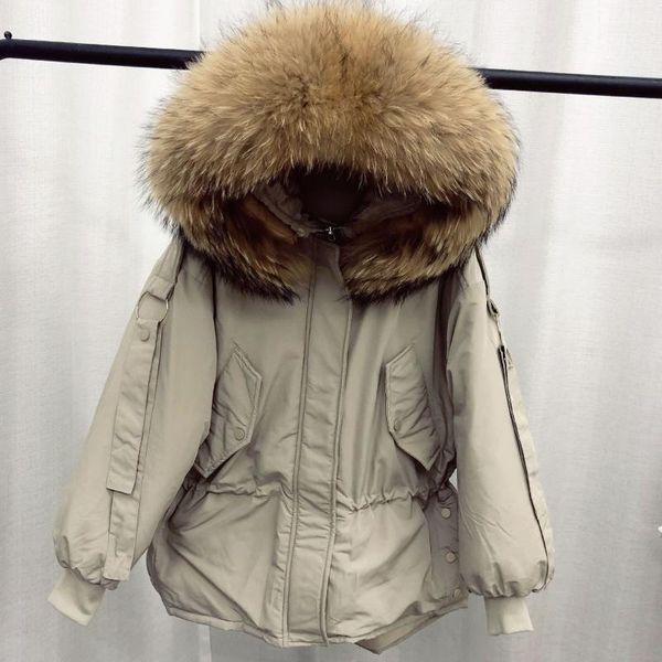 

winter big fur collar hooded jackets 2020 korean new down jackets womens thicken warm down jacket coat female slim cotton parkas1, Black