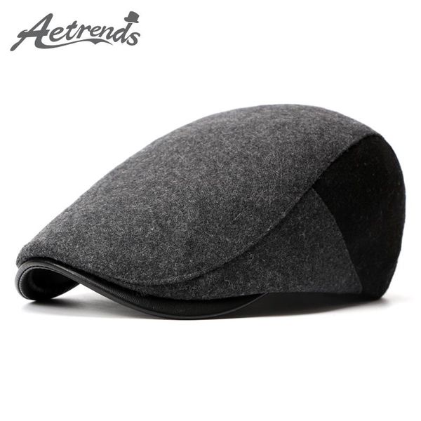 

berets [aetrends] 2021 winter england style beret hats for men or women visor cap z-3976, Blue;gray