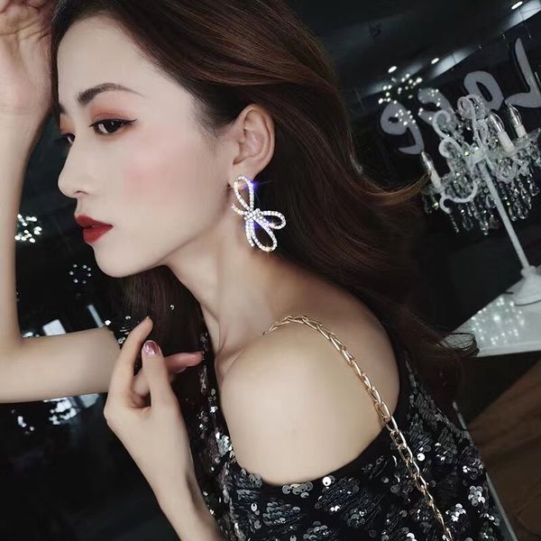 

new arrival fashion earrings metal classic bowknot women dangle earrings korean big butterfly bow earrings for female jewelry, Silver