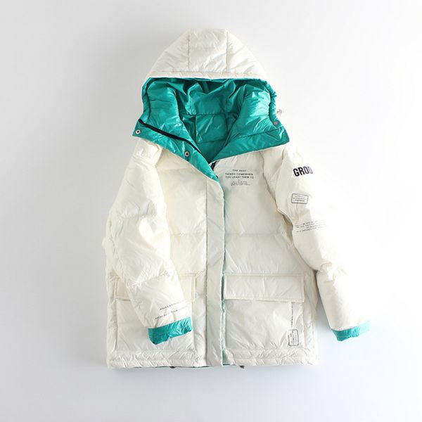 

2020 thicken warm parkas white duck down jacket female loose women coat winter overcoat, Black