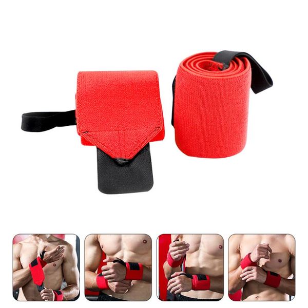 

wrist support 2pcs weightlifting wraps for powerlifting weight lifting equipment, Black;red