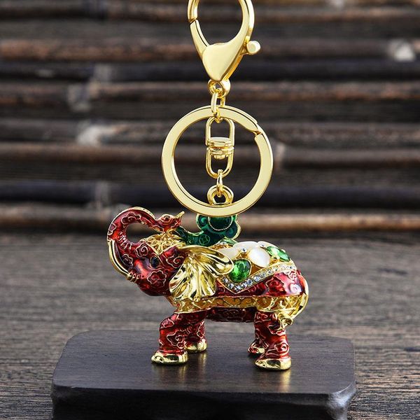 

keychains creative stereo elephant car keychain pendant small gift, Silver