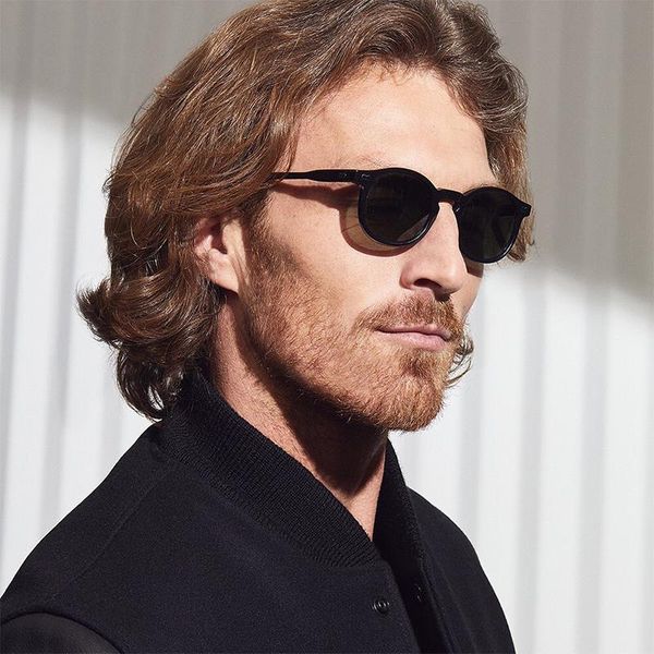 

sunglasses retro men classic vintage acetate round eyeglasses anti uv400 outdoor driving women polarized sun glasses, White;black