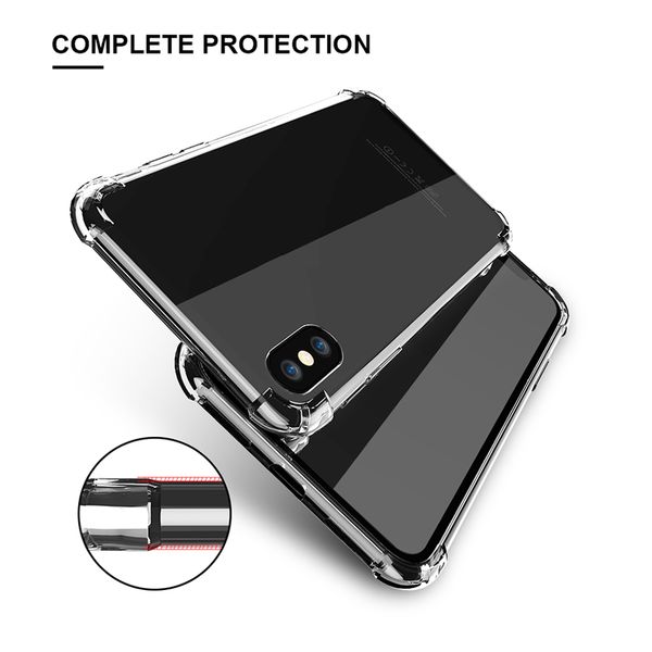 

super anti-knock soft tpu transparent clear phone case protect cover shockproof cases for iphone 11 11pro x xr xs max 6 7 8 plus