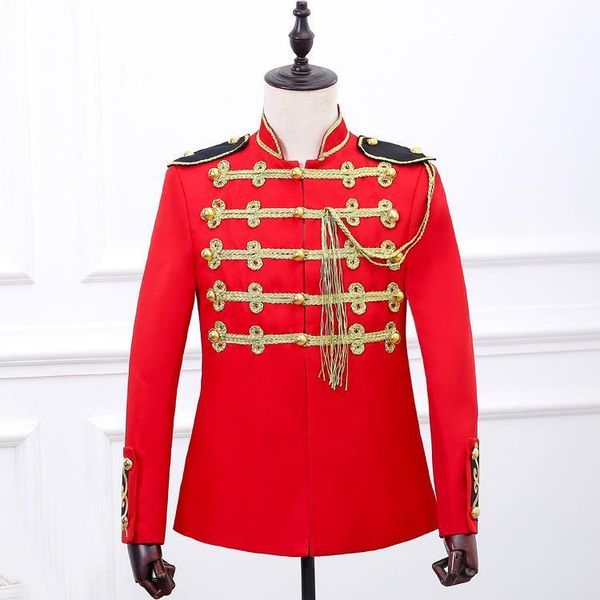 

gothic steampunk victorian suit jacket royal guard men's red gown suits frock coat1, White;black