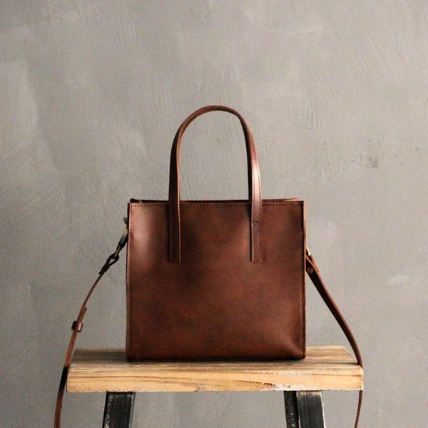 

woonam women fashion grain genuine calf leather small tote bag vintage handbag wb642