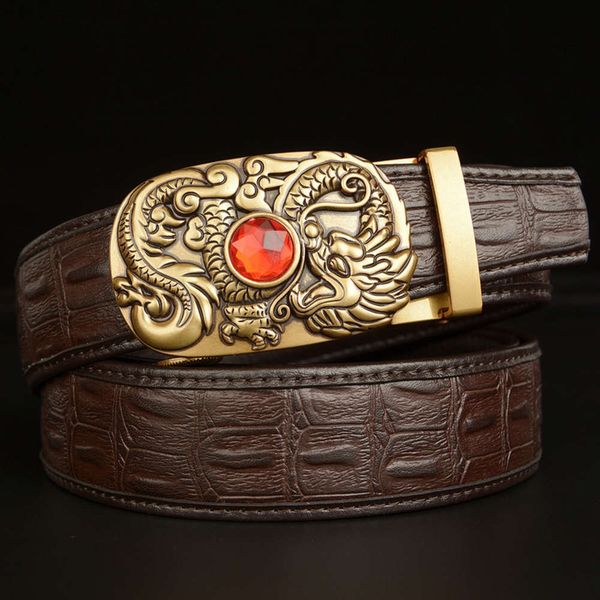 

longxizhu fashion leisure automatic buckle men's belt, Black;brown