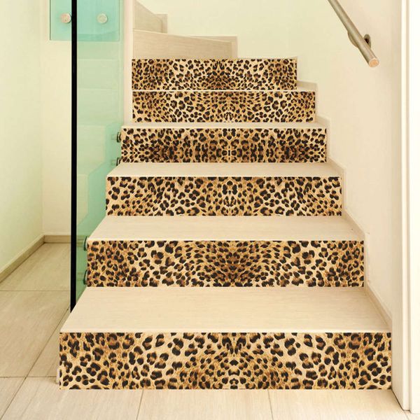 

amj self non adhive innovative stair living room diy leopard decorative home waterproof anti slip wall sticker