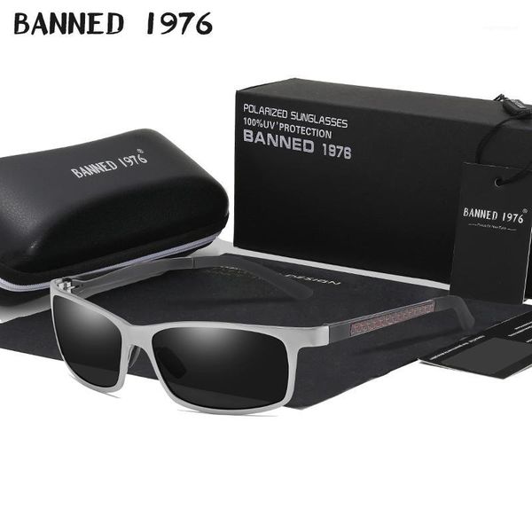 

BANNED 1976 Men HD Polarized Sunglasses Aluminum Magnesium Sun Glasses Cool Driving Glasses Shades For Men Oculos masculino Male1, White;black