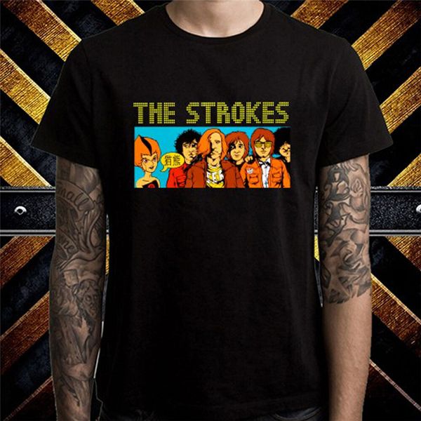

the strokes concert tour cartoon logo men's black t-shirt size s to 3xl custom made tee shirt sport hooded sweatshirt hoodie