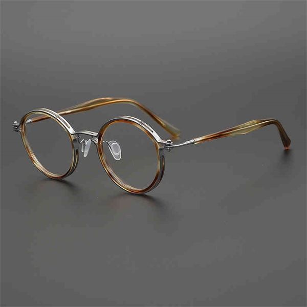 

75% off online shop style niche round frame ultra light pure titanium men's myopia finished women's art glasses frame, White;black