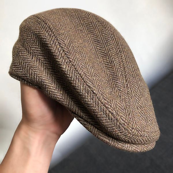 

men beret hat women plain duckbill flat caps men camel classic gatsby ivy cap herringbone retro cap blm232 201026, Blue;gray