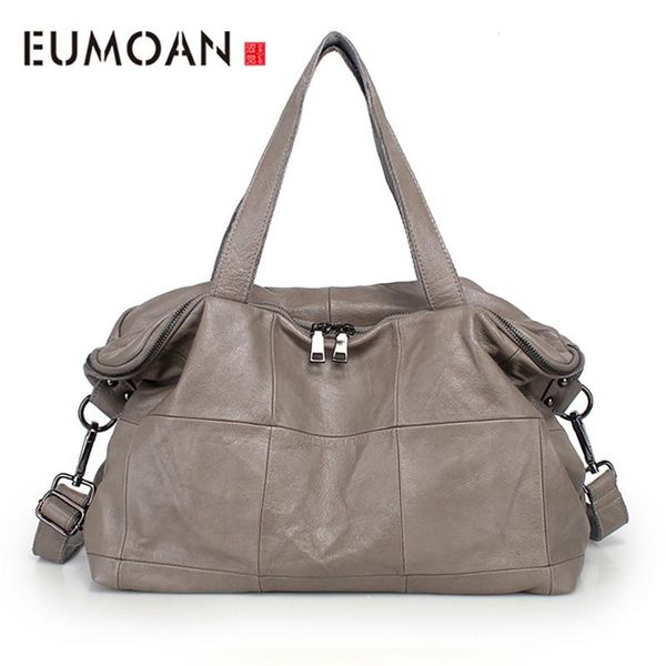 

eumoan new ladies bag large capacity casual leather handbags first layer of leather big bag oblique ladies shoulder