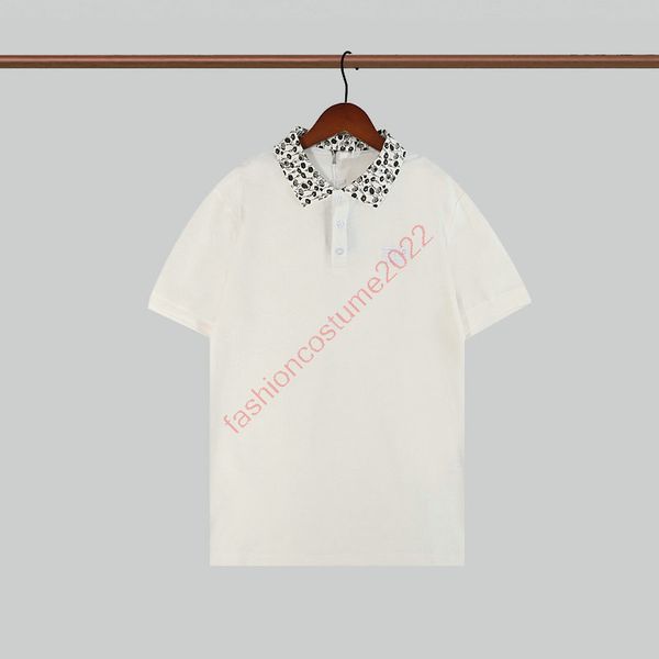 

2022 luxurys men dress t shirts man polo embroidery letter pattern print breathable men's casual short sleeve tees shirt white piquÃ© p, White;black
