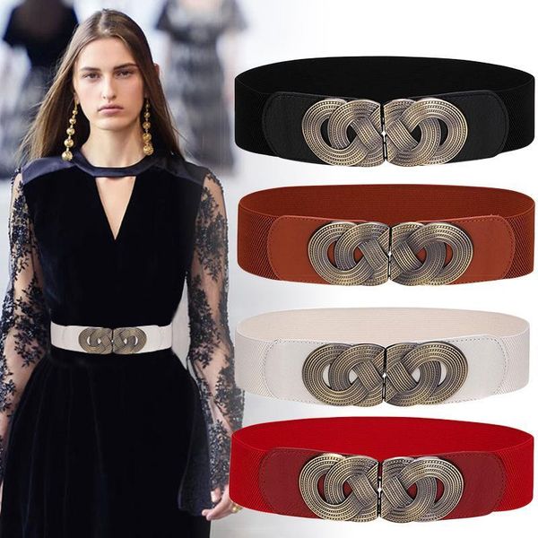 

vintage corset belt woman waist wide belts for women 2020 elastic plus size belt luxury designer ceinture femme dress cummerbund, Black;brown
