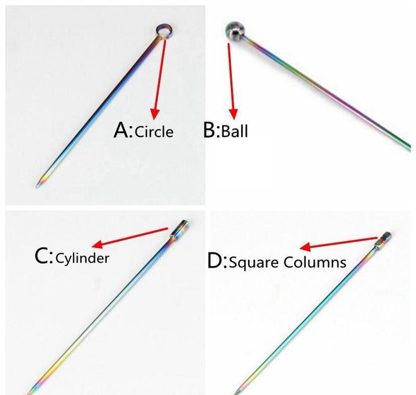 

stainless steel fruit forks cocktail decoration olive fork color plated titanium fruit needle 4 shape kitchen bar tools hha631 jllkzg