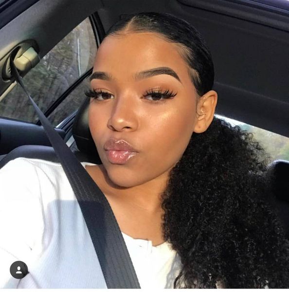 

natural curly ponytail human extension for black women virgin mongolian kinky curly pony tail hairpiece chignon weavon bundles 120g