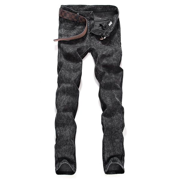 

new 2021 men's boutique fashion grey slim leisure jeans / male casual little feet jeans / men thi cowboy trousers pants, Blue