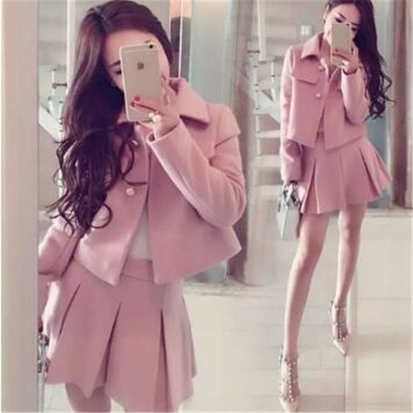 

xbnjw autumn new korean suit small fragrance hair fragrance dress slim two pieces of famous skirt short slim skirt style women's ulq4i, Gray