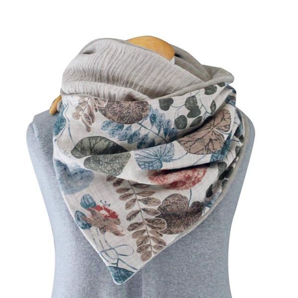 

women's winter scarf printten retro solid women scarf warm multifunctional outdoor protective shawl button foulard femme, Blue;gray