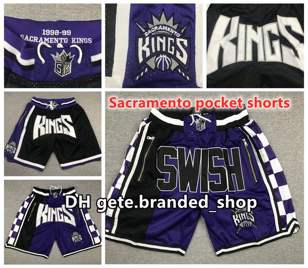 

just don mens sacramentos marvin bagley iii zipper pocket pants strap hip-hop teams name year id tags stitched embroidery basketball shorts, Black