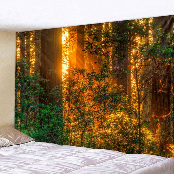 

forest plant landscape tapestry natural scenery tapestry wall hanging indian throw mandala hippie bedspread bohemian home decor