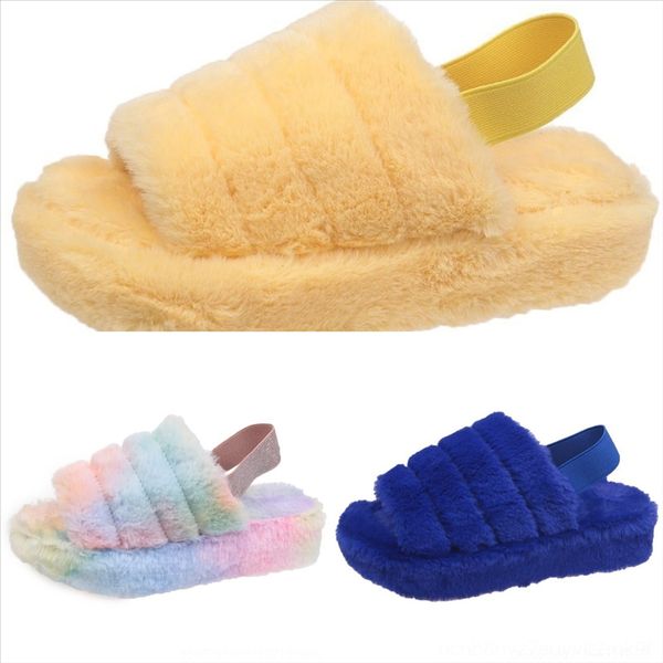 

kvt slipper big plush bow cotton pad size female slippers indoor new floor shoes sock fur warm open toe plush home slippers non-slip warm, Black