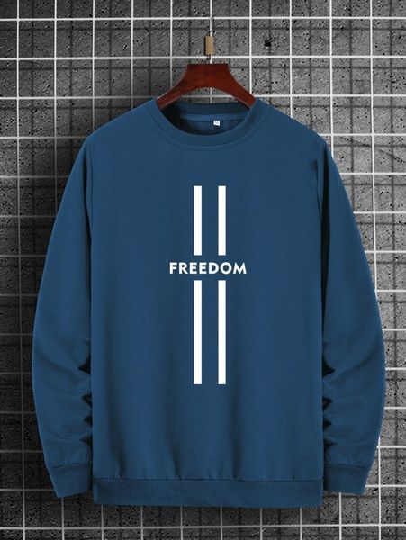 

men letter graphic sweatshirt m0dr#, Black