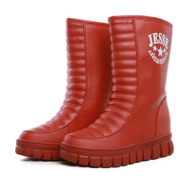 

2020 winter keep warm high-leather boots round head set foot plataforma shoes plus velvet thickening valorant short boots, Black