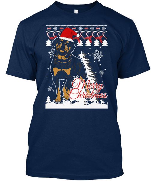 

2020 100% cotton rottweiler dog christmas ugly sweater merry standard s 3xl hoodie designers t shirts sweatshirt