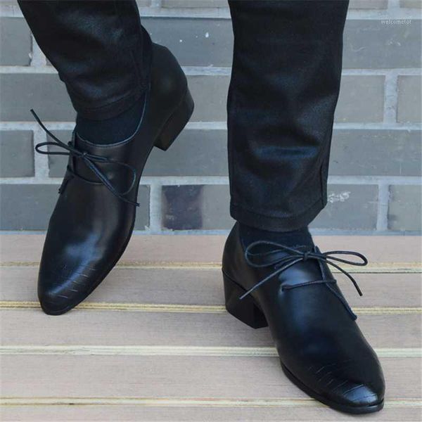 

fashion business men casual leather shoes office shoes men suits brand lace up dress oxfords1, Black