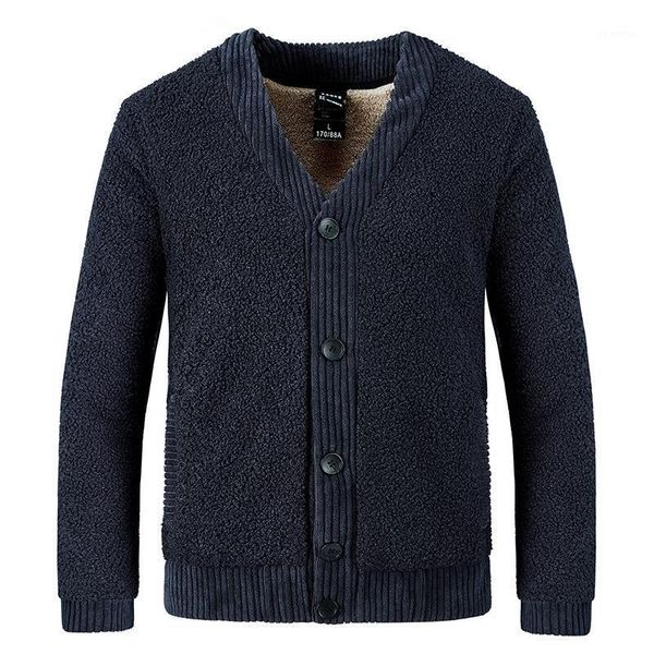 

new teddy cashmere cardigan for men v neck sweater loose large size with cashmere and lamb coat1, Black;white