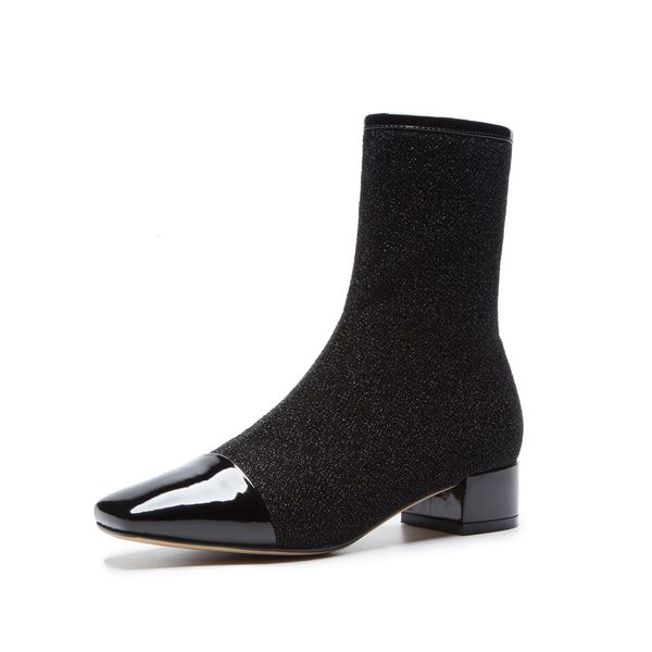 

woman 2021 hand head material sew drawing boots online xdt1, Black