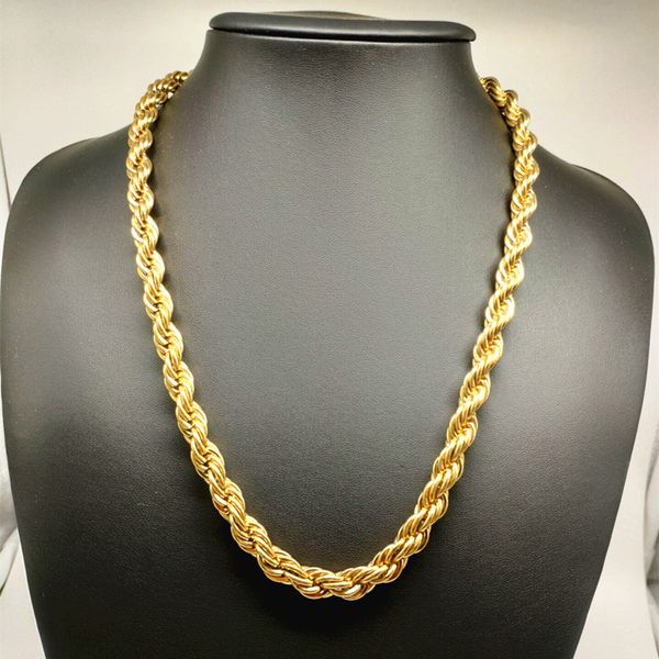 

2019 men gold stainless steel rope chain necklace thick chain necklace dhipping/ wholesale 0927, Silver