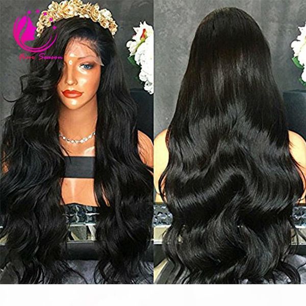 

100% brazilian virgin human hair lace front wigs for black women wet and wavy wigs 150% density with baby hair for black women, Black;brown