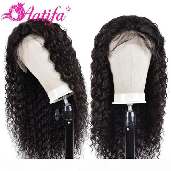 

brazilian water wave hair pre plucked 13x4 360 lace frontal wigs with baby hair 180% density remy human lace wigs for women, Black;brown