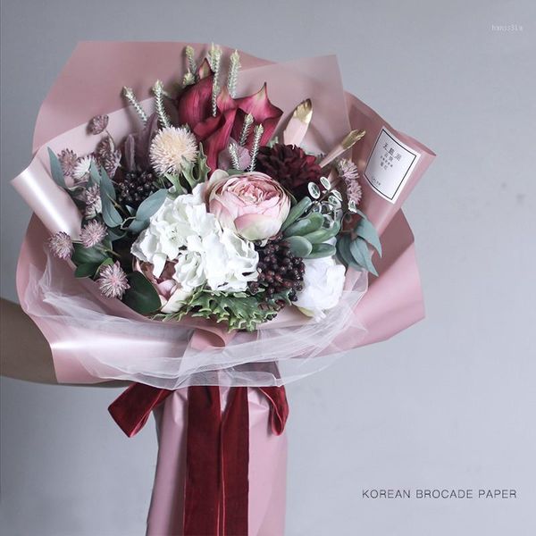 

20pcs 60x60cm bright flower bouquet packaging paper package florist supply gift wrapper craft paper diy handmade material pack1
