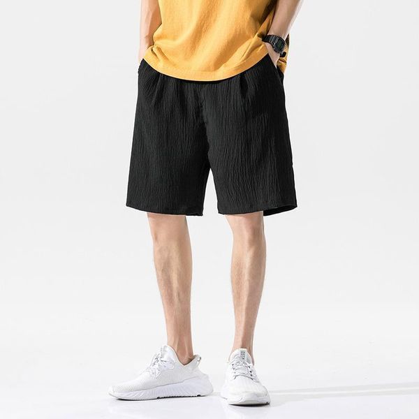 

miller summer men's fashion all-match style solid color sports shorts 2021 new casual loose quick-drying five-point pants ml841, White;black