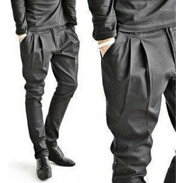

2017 new men's clothing gd hair stylist fashion skinny casual pants harem pants trousers plus size singer costumes 27-441, Black