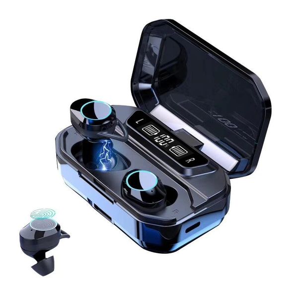 

g02 v5.0 bluetooth стерео гарнитура беспроводная ipx7 водонепроницаемый сенсорный наушники 3300mah светодиодный дисплей батареи типа c короб