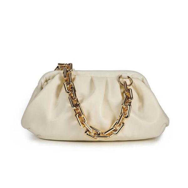 

mini handbags thick chains design pu leather crossbody bag for women 2020 trendy luxury designer dumpling cloud shoulder bag
