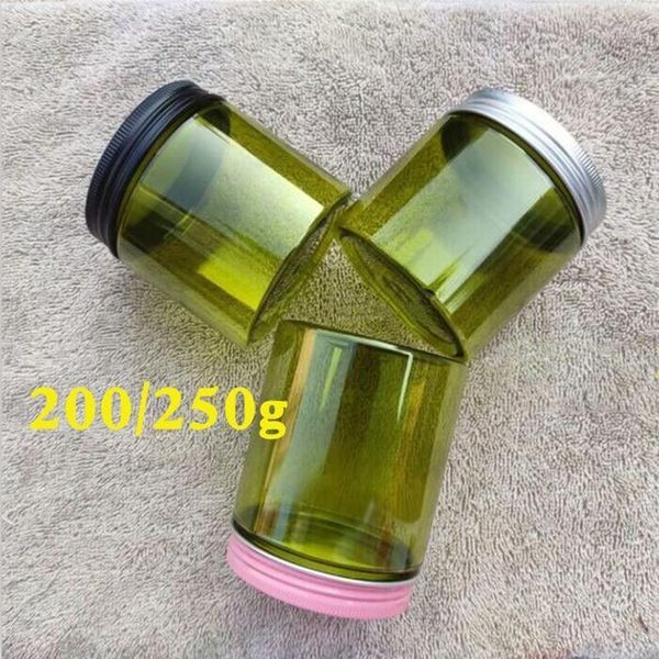 

10/30/50pcs green plastic jar and lids empty cosmetic containers makeup box travel bottle 200ml 250ml1