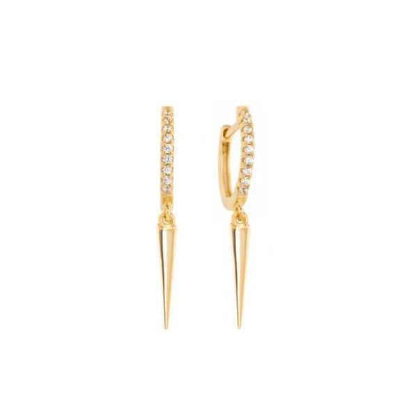

dangle & chandelier charm earring factory wholesale price lovely cute spike drop cz circle trendy simple geometric jewelry, Silver