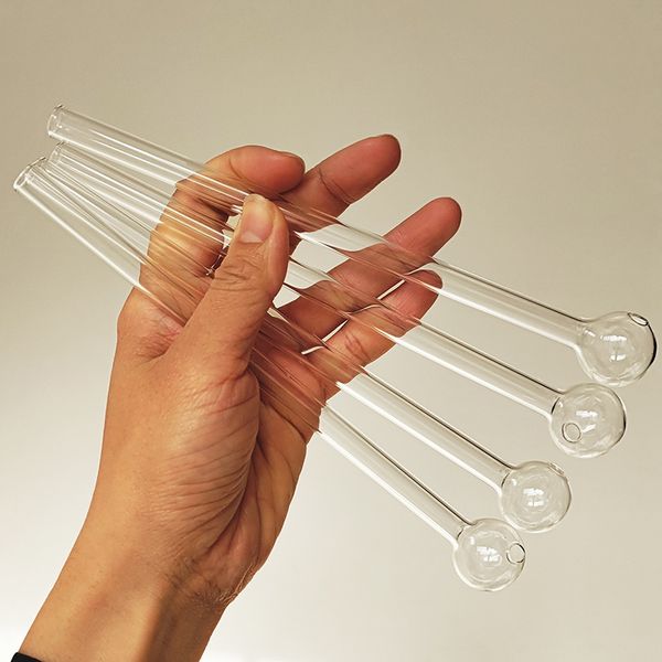 20 cm comprimento queimador de óleo espesso pyrex grande tubos de vidro transparente para fumar bubbler tubo ponto ponto queimando acessórios jumbo atacado