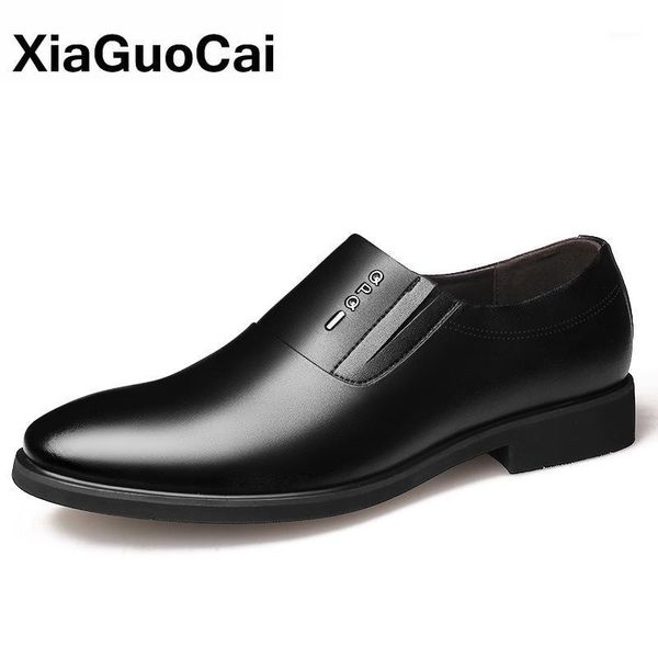 

spring autumn men shoes non-slip wear resistance male leather dress shoes business formal man's wedding footwear outside1, Black
